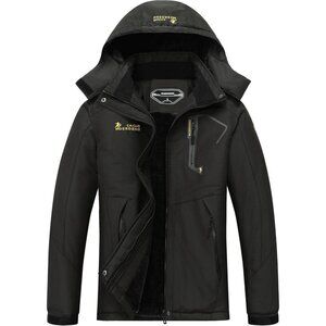 Women's Black Waterproof Ski Jacket Warm Winter Snow Hooded Coat Shell